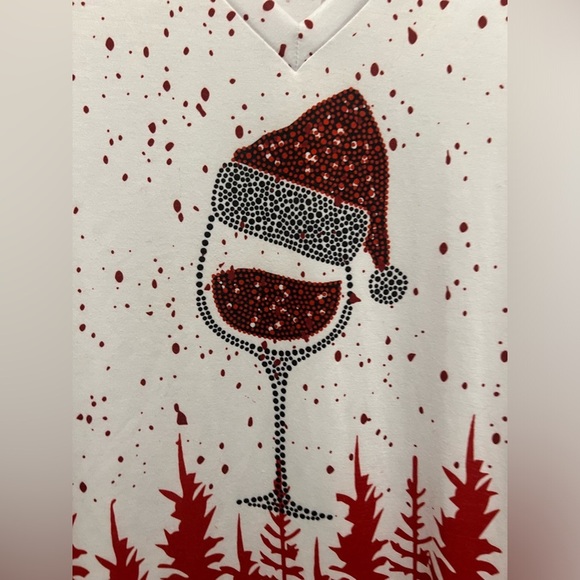 Festive Red and White Long Sleeve Shirt - Picture 3 of 11